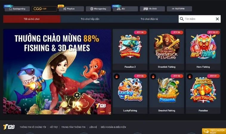Đa dạng các trò chơi bắn cá để trải nghiệm tại nhà cái TT128