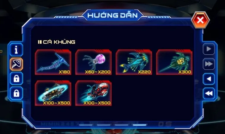 Các loại cá trong game Bắn Cá Men In Black Tại TT128