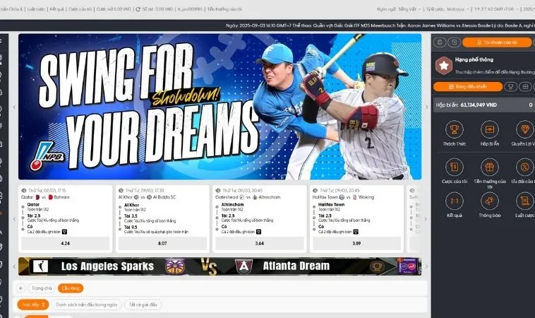 Giao diện cá cược Cầu Lông Tại TT128