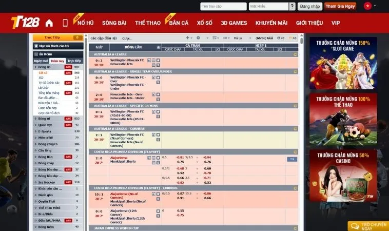 Trải Nghiệm Cá Cược Thể Thao TT128 Đỉnh Cao Với Tỷ Lệ Kèo Cạnh Tranh Nhất 1 Giao diện cá cược thể thao TT128